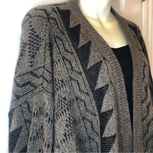 Vintage 80’s Eatons grandpa cardigan sweater, brown and black, extra large - Picture 4 of 7